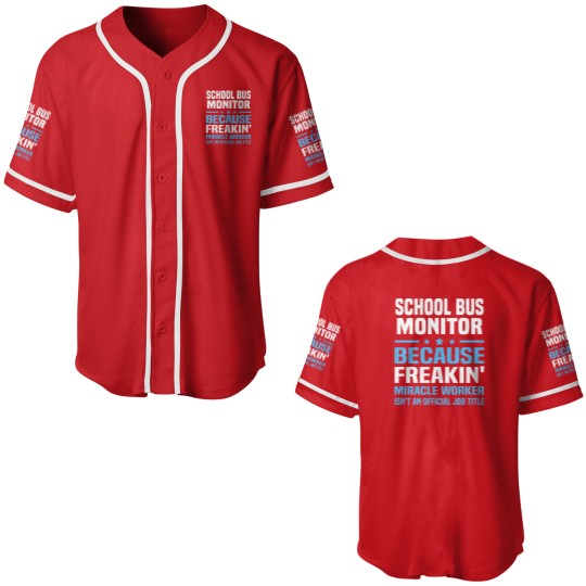 Discover School Bus Monitor Baseball Jerseys