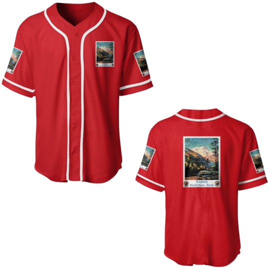 Discover Rainier National Park Old Railway Northern Pacific Baseball Jerseys