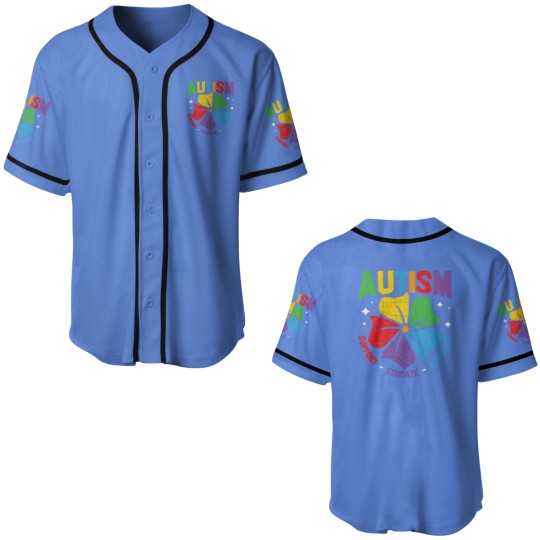 Discover Autism Support Educate Advocate Autism Awareness Baseball Jerseys