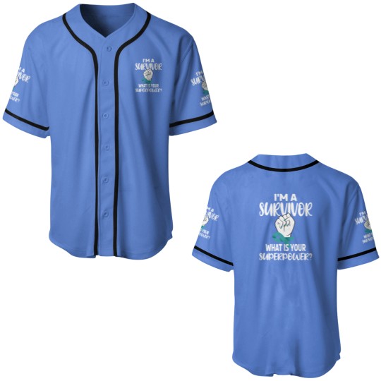 Discover Cervical Cancer Survivor Cervical Cancer Awareness Baseball Jerseys