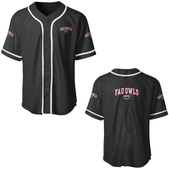 Discover Florida Atlantic Owls Womens Arch Over Navy Baseball Jerseys