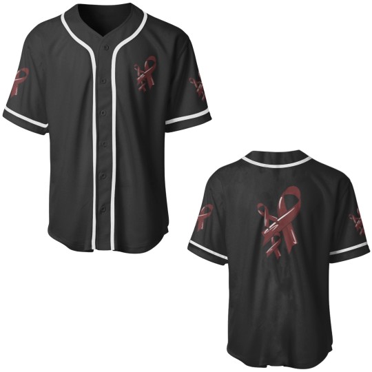 Discover Multiple Myeloma Awareness Ribbon Cancer Chemo Burgundy Baseball Jerseys
