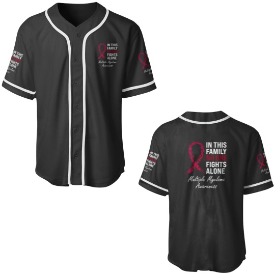 Discover Multiple Myeloma Awareness Burgundy Ribbon Family Baseball Jerseys