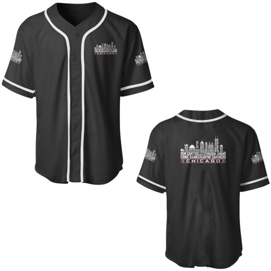 Discover Chicago Baseball Team All Time Legends Chicago City Skyline 1 Baseball Jerseys