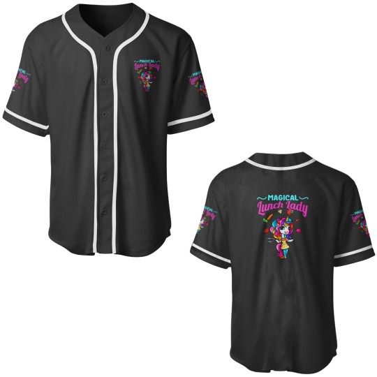 Discover Lunch Ladies Cute Unicorn Chef Cook Magical Lunch Lady Baseball Jerseys