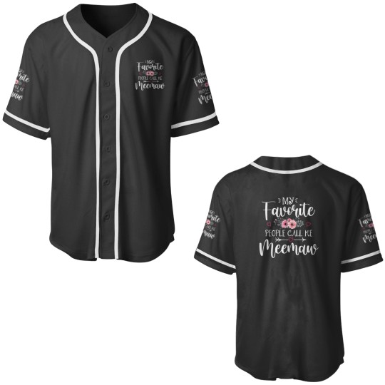 Discover My Favorite People Call Me Meemaw Floral Mother' Baseball Jerseys