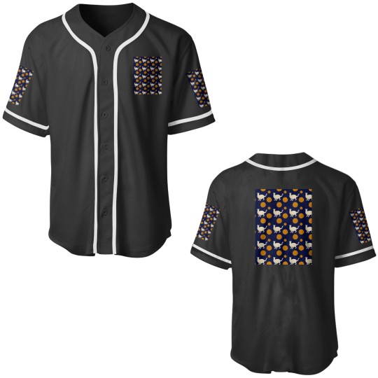 Discover White Cat Orange Polka Dots - Matisse-esque Graphic Baseball Jerseys