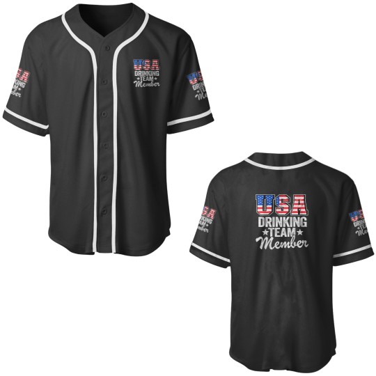 Discover USA Drinking Team Member American Flag 4th Of July Beer Baseball Jerseys