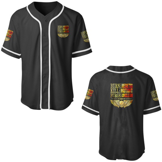 Discover Burn the Heretic Inquisition Grimdark Baseball Jerseys