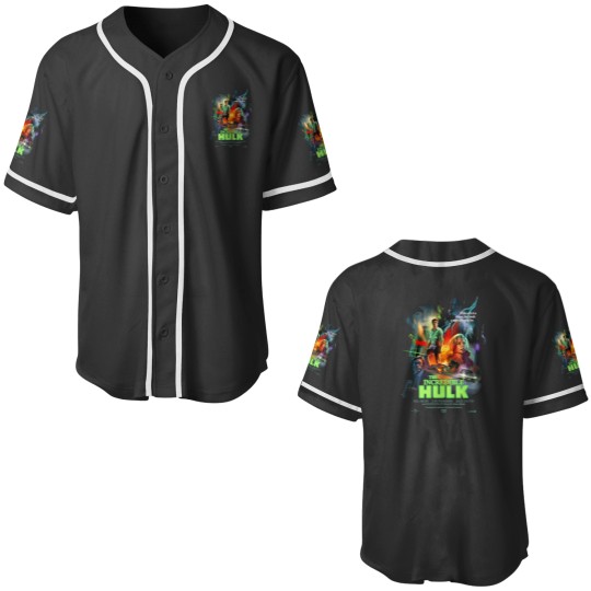 Discover The Incredible Hulk 1977 Poster Fan Art (black shirt) Premium Baseball Jerseys