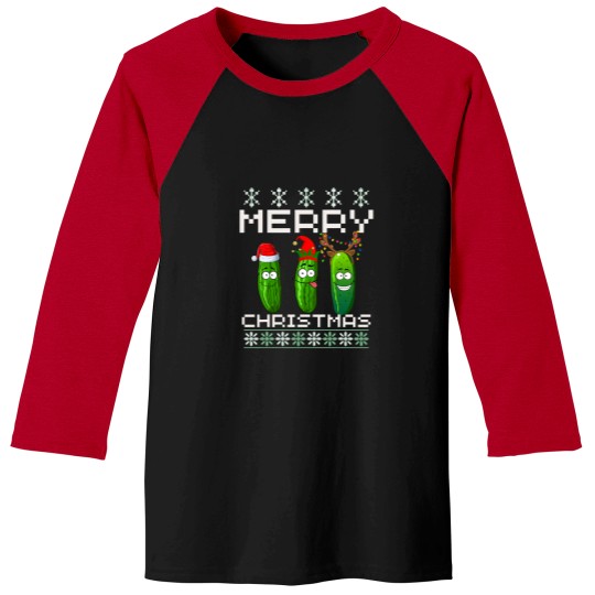 Discover Pickle Lover Xmas Lighting Santa Ugly Pickle Baseball Tees