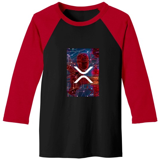 Discover Blockchain Ethermind Cyborg XRP 9 Baseball Tees