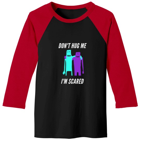 Discover Don't hug me i'm scared cyan and purple Baseball Tees