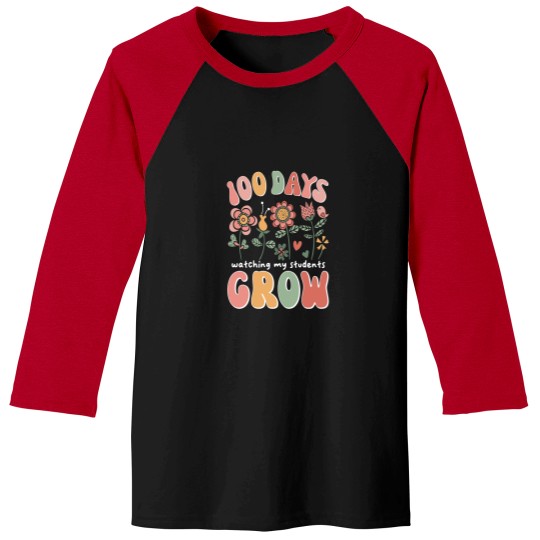 Discover 100 Days Growing Boho Flowers Teacher 100th Day Baseball Tees