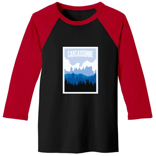 Discover Carcassonne Board Game- Minimalist Travel Style - Gaming Art Baseball Tees