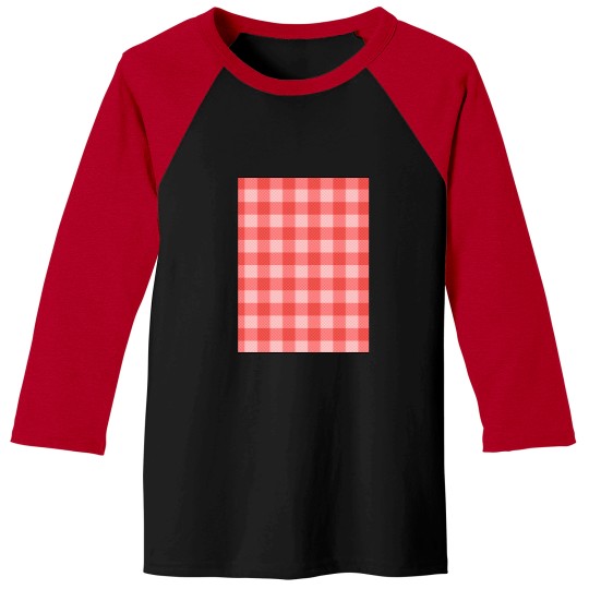 Discover Red checkered tablecloth pattern Graphic Baseball Tees