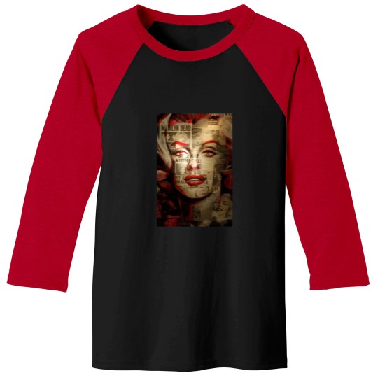 Discover Red Marilyn Sticker Baseball Tees