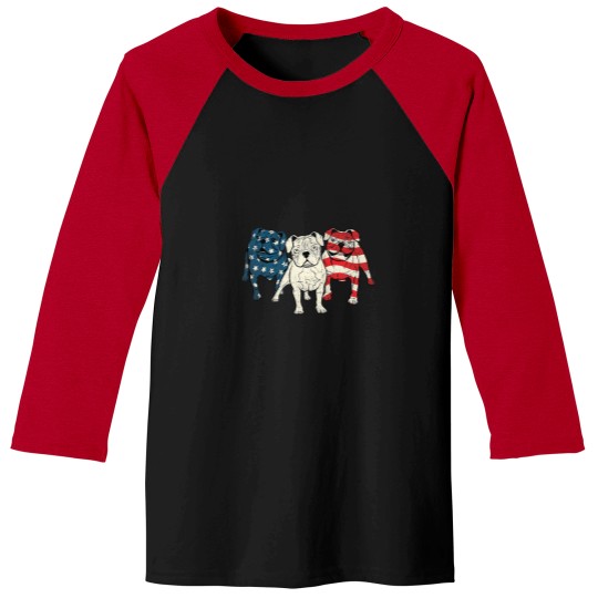 Discover USA American English Bulldog 2Animal Dog Lover Puppy Owner Baseball Tees