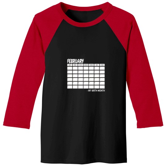 Discover Birth Month - February Black Baseball Tees