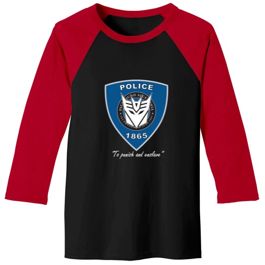 Discover Transformers Decepticon Barricade Police Decal To Punish _amp_ Enslave Baseball Tees