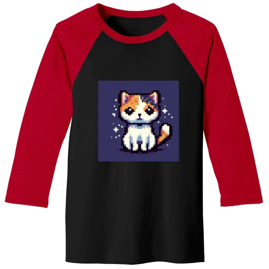Discover Pixel Calico Cat Baseball Tees