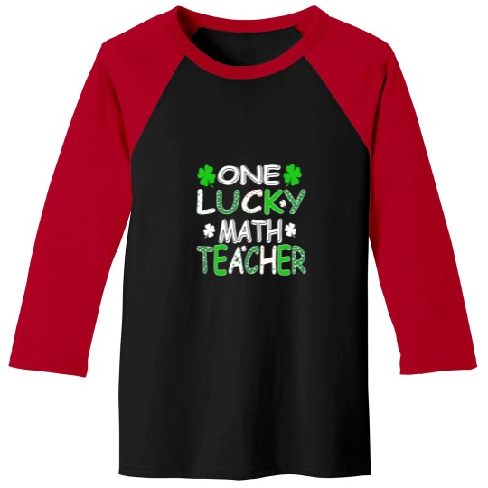 Discover One Lucky Math Teacher Patrick’s Day Premium Baseball Tees