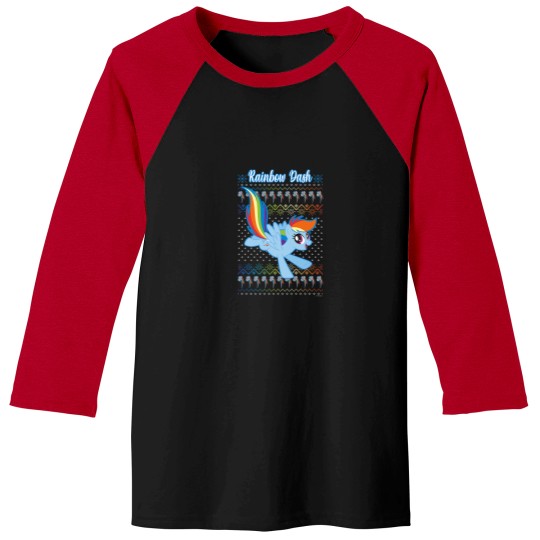 Discover My Little Pony Christmas Rainbow Dash Ugly Sweater Baseball Tees