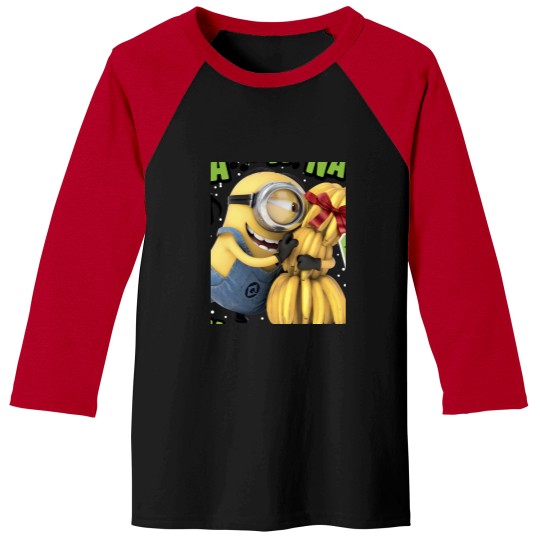 Discover Despicable Me Minion Banana Present Christmas Baseball Tees