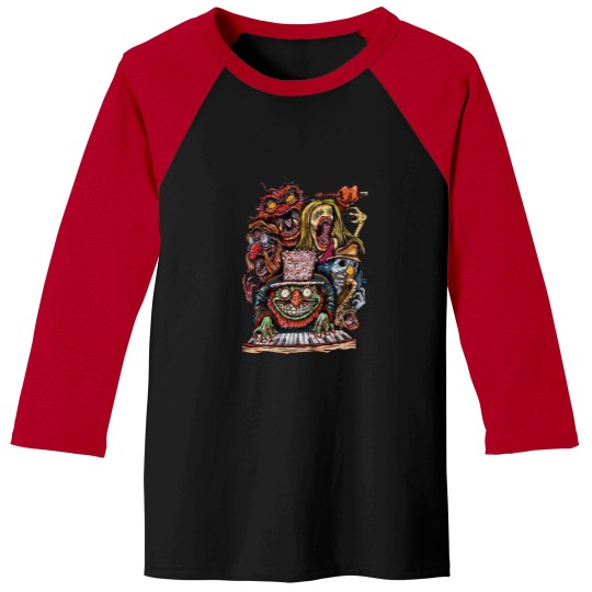 Discover Mr Teeth & Lightning Chaos Muppet Parody HORROR Baseball Tees