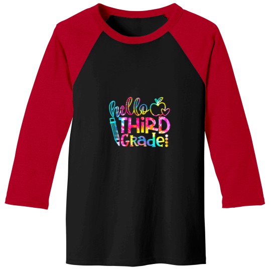 Discover Teacher Job Tie Dye Hello 3rd Grade Teacher Student Back To School Baseball Tees