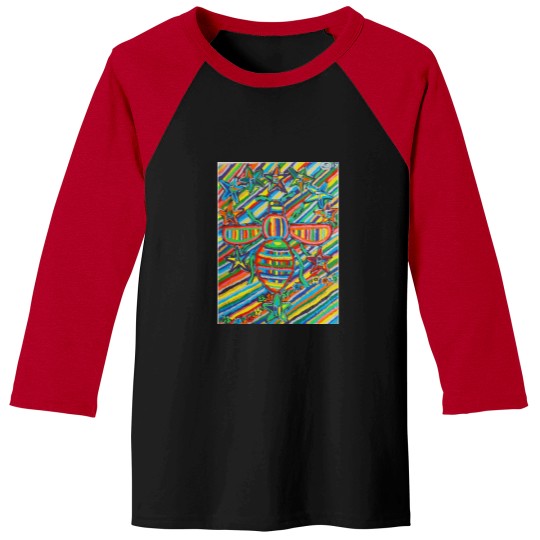 Discover Drawing Art Manchesteer bee Baseball ¾ Sleeve Baseball Tees