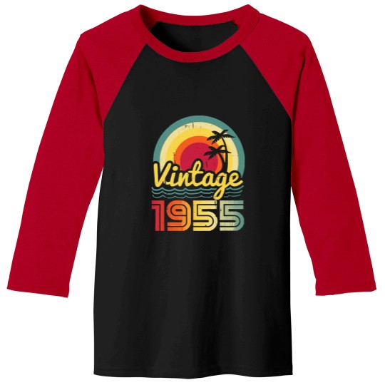 Discover Vintage 1955 Birthday Baseball Tee - 68 Years Old Gift