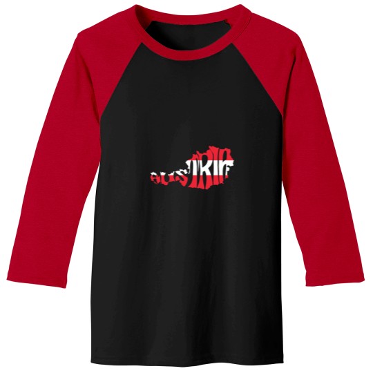 Discover Austria Silhouette Flag Classic Baseball Tees