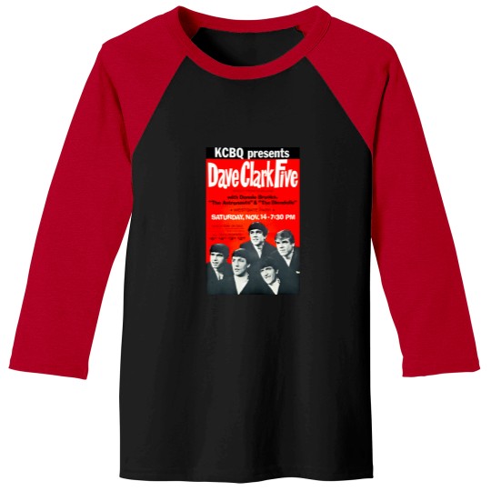 Discover Dave Clark Five Concert Poster San Diego 1964 Baseball Tees
