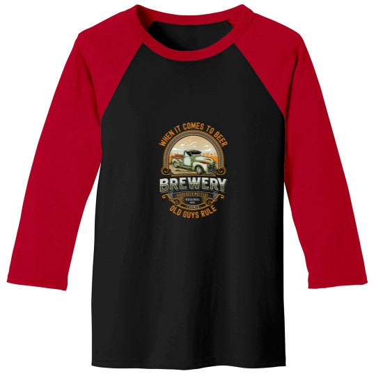 Discover Old Rule Funny Beer Guys Birthday Gift Old Man Rules Baseball Tees