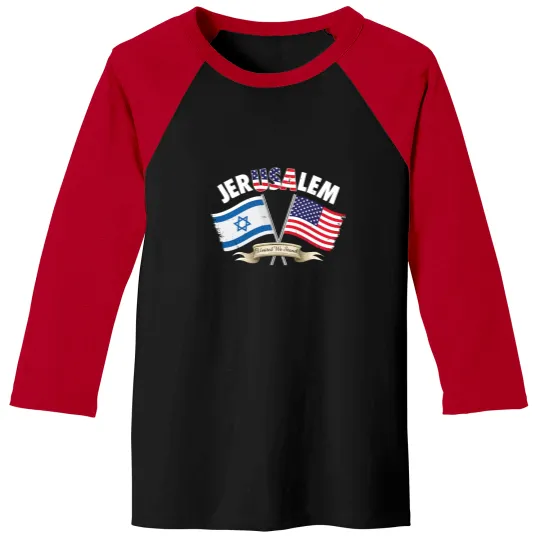 Discover jerusalem israel usa american flag Baseball Tees
