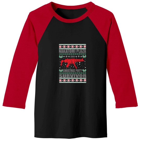 Discover Die Hard Ugly Christmas Sweater Baseball Tees