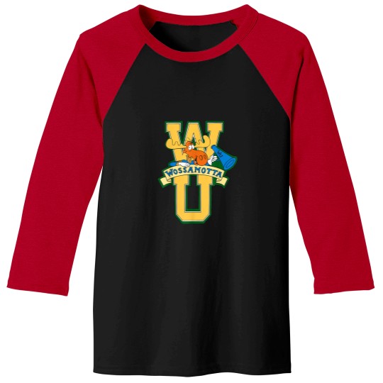 Discover Rocky and Bullwinkle Wossamotta U Logo Baseball Tees