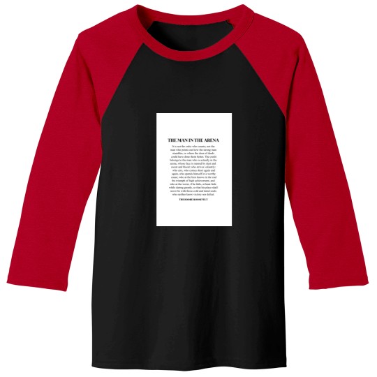 Discover The Man In The Arena, Theodore Roosevelt Quote Canvas Baseball Tees