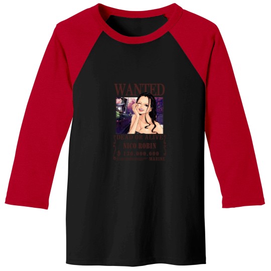 Discover Nico Robin Wanted One Piece Anime Baseball Tees