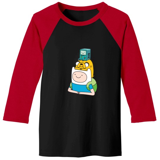Discover Finn Jake BMO Pin Baseball Tees