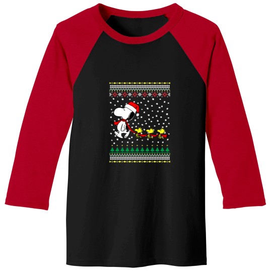 Discover Snoopy And Woodstock Christmas Baseball Tees, Snoopy Baseball Tees