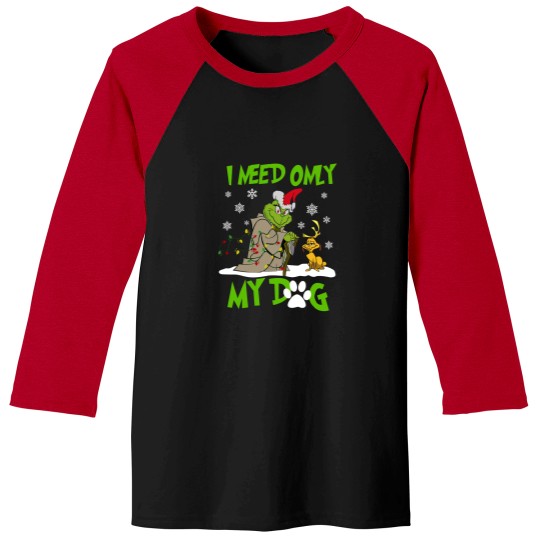 Discover Merry Christmas I Need Only My Dog Baseball Tees