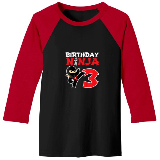 Discover Kids Birthday Ninja Shirt 3 Year Old Ninja Birthday Party Theme Baseball Tees