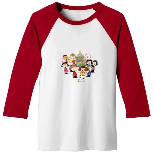 Discover Snoopy Christmas Tree Baseball Tees, Snoopy And Woodstock Christmas
