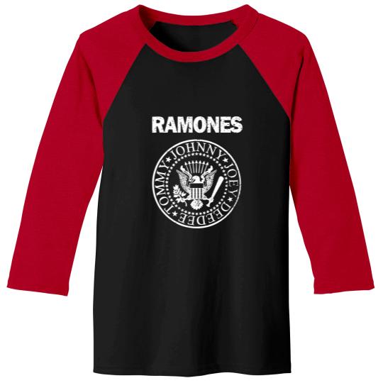 Discover RAMONES Presidential Seal Distressed Logo GRAY/white Baseball Tees New S-5XL