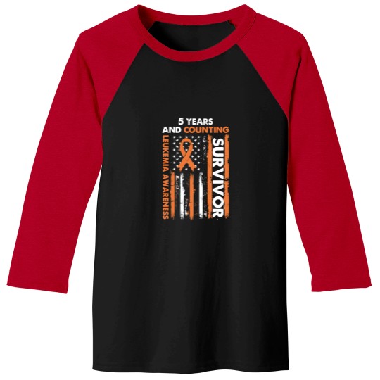 Discover 5 Years And Counting Leukemia Survivor T- Shirt5 Years And Counting Cancer fr€€ Orange Ribbon Leukemia Awareness Survivor T- Baseball Tees Baseball Tees