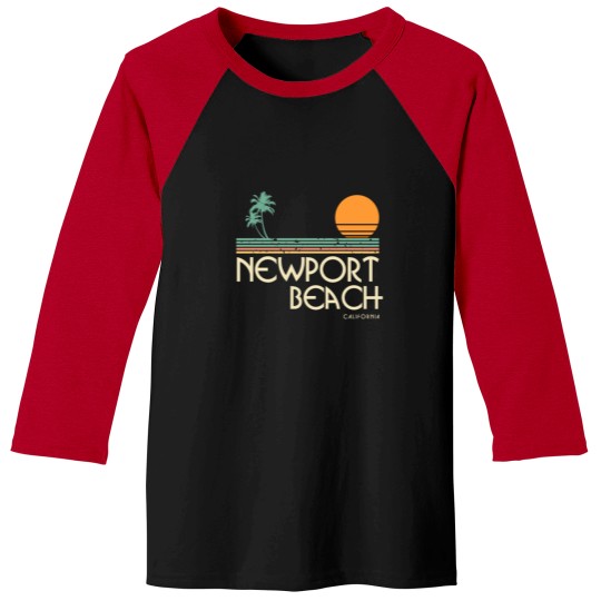 Discover Vintage Newport Beach California Sunset Palms birt Baseball Tees