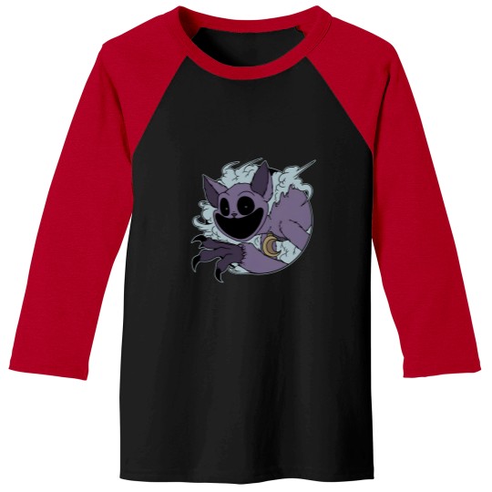 Discover Smiling Critters Cat Nap Poppy Playtime Baseball Tees, Horror Game Baseball Tees