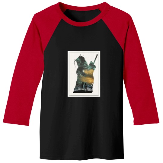 Discover Final Fantasy 7 VII Zack and Cloud Minimalist Art Baseball Tees